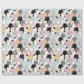 たくさんの猫ラッピング紙 ラッピングペーパー (フラット)