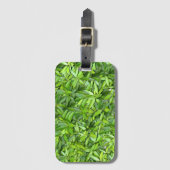 たくさんの美しい緑葉の ラゲッジタグ (正面縦)