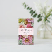 たくさんの花のオシャレな名刺 名刺 (スタンド正面)