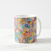 たくさんの花のフローラカラフル色 コーヒーマグカップ (正面右)