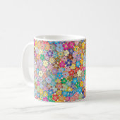 たくさんの花のフローラカラフル色 コーヒーマグカップ (正面左)
