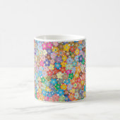 たくさんの花のフローラカラフル色 コーヒーマグカップ (中央)