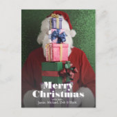 たくさんの贈り物を持ったサンタ シーズンポストカード (正面)