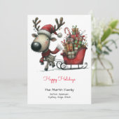 たくさんの贈り物を運ぶかわいいトナカイ|過去記事 シーズンカード (スタンド正面)