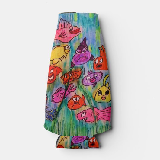 たくさんの魚のボトルとクーラーボックス ボトルクーラー (正面)