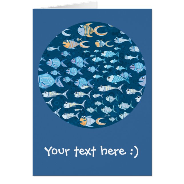 たくさんの魚の郵便はがき (正面)