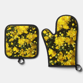 たくさんの黄色い梅 鍋つかみ&鍋敷きセット