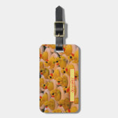 たくさんの黄色のゴムアヒルパーソナライズされた ラゲッジタグ (正面縦)