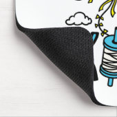 たこが可愛い凧を揚げる飛んでいる マウスパッド (コーナー)