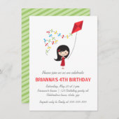 たこ少女誕生パーティーを開く少女 招待状 (正面/裏面)