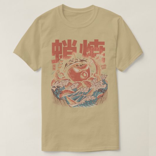 たこ焼きアタックブラックバージョン Tシャツ (デザイン正面)