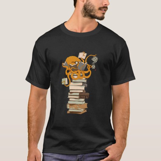 たこ読茶のコーヒーと書籍の贈り物 Tシャツ (正面)