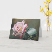 たそがれのばら色の挨拶状 カード (黄色い花)