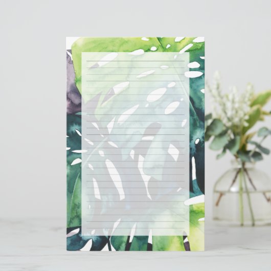 たそがれのやし-割れた葉 便箋 (スタンド正面)