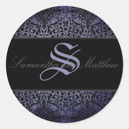 たそがれのモノグラムのステッカーB ラウンドシール (正面)