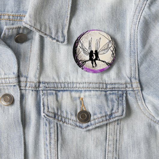 たそがれの妖精の芸術Pinのバッジの妖精のシルエット 缶バッジ (インサイチュ)