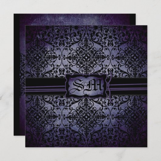 たそがれの結婚式の招待の正方形 招待状 (正面/裏面)