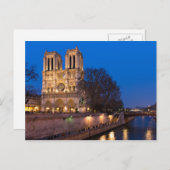 たそがれの郵便はがきの間のNotre Dame ポストカード (正面/裏面)