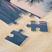 たそがれの青空の冬の木 ジグソーパズル (側面)