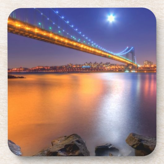 たそがれ、ジョージ・ワシントンBridgePalisades、NJ. コースター (正面)