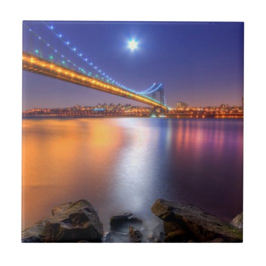 たそがれ、ジョージ・ワシントンBridgePalisades、NJ. タイル (正面)