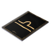 たたき打ち金ゴールド星占い記号 ノートブック (左側)