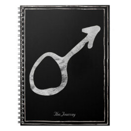 たたき銀の様式化された惑星火星のシンボル ノートブック