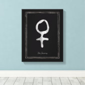 たたく銀の様式化された惑星ビーナスのシンボル キャンバスプリント (インサイチュ (ウッドフロア))