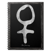 たたく銀の様式化された惑星ビーナスのシンボル ノートブック (正面)