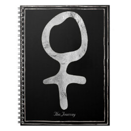 たたく銀の様式化された惑星ビーナスのシンボル ノートブック