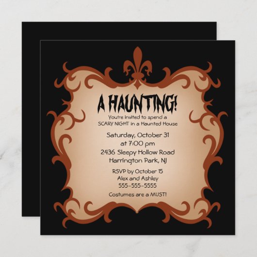 たたりのハローウィンパーティの招待状 招待状 (正面/裏面)