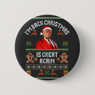 ただいま！クリスマスはまた最高です トランプ大統領選挙 缶バッジ