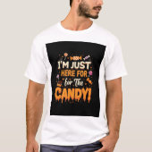 ただお菓子目当て！ | かわいいハロウィンTシャツ Tシャツ (正面)