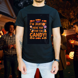 ただお菓子目当て! | かわいいハロウィンTシャツ Tシャツ