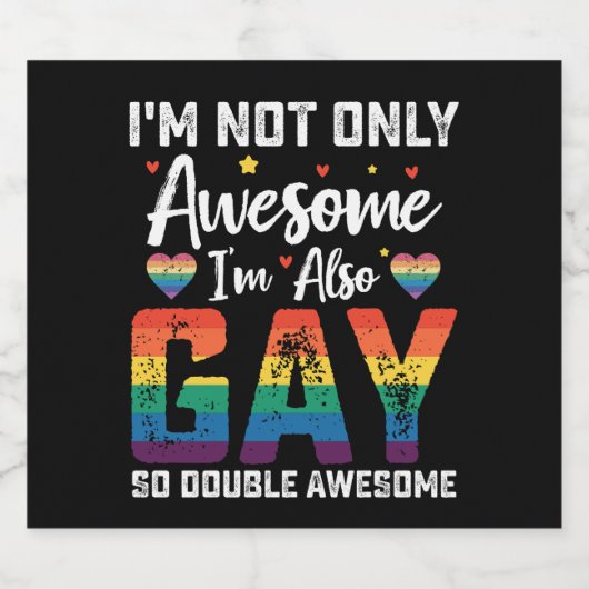 ただかっこいいだけじゃない、ゲイだって知っておけ。つまり、かっこよさが2倍だ。 ビールラベル (シングルラベル)