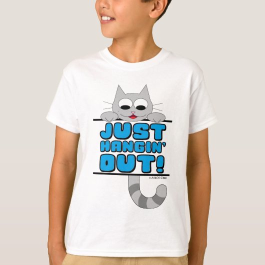 ただくつろいでるのさ!かわいいキャラクター猫 Tシャツ (正面)