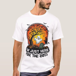 ただここにいるだけ ボス ハロウィン ゴースト ウィッチ パンプキン_1 Tシャツ