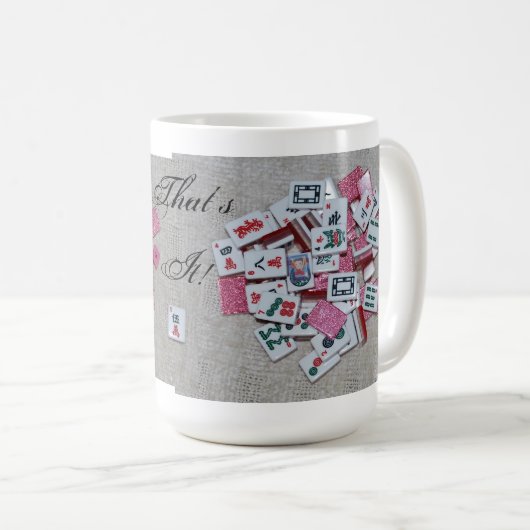 ただそれだけ! ピンクのグリッターのタイルのマグ コーヒーマグカップ (正面右)