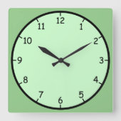 ただのおもしろいとカラフル緑の壁時計 スクエア壁時計 (正面)