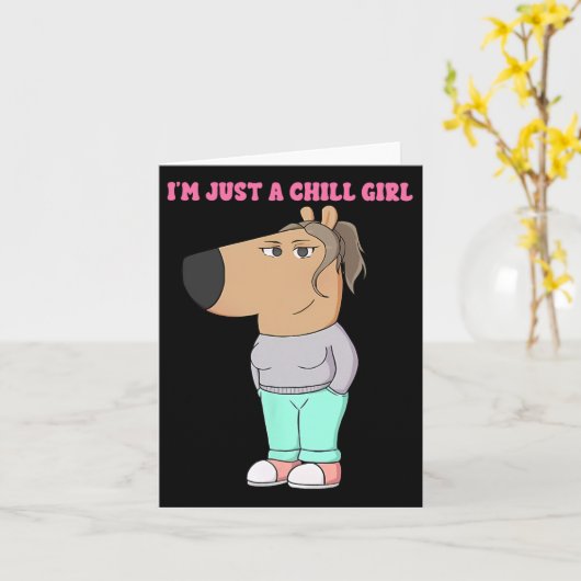 ただののんびりガール ミーム 面白 のんびり カード (黄色い花)