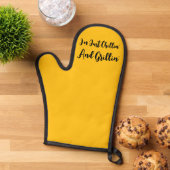 ただのんびりして、黄色のもの grill してるだけだよ 鍋つかみ (トップダウン)