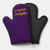 ただのんびりしながら紫の肉を焼いてるだけだよ 鍋つかみ (正面/裏面)