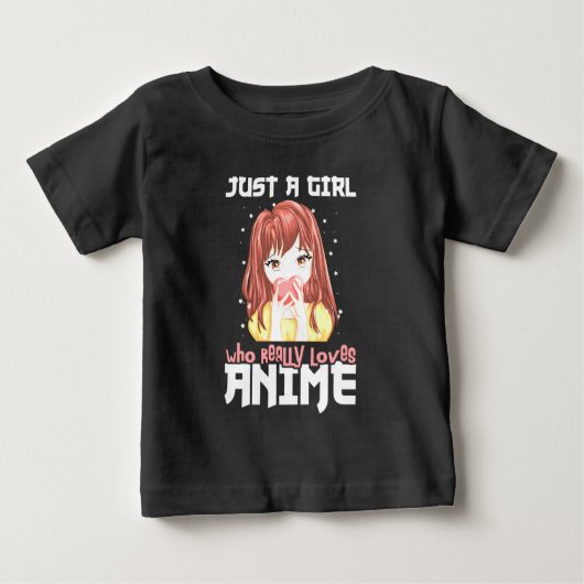 ただのアニメが本当に好きな女の子 ベビーTシャツ (正面)