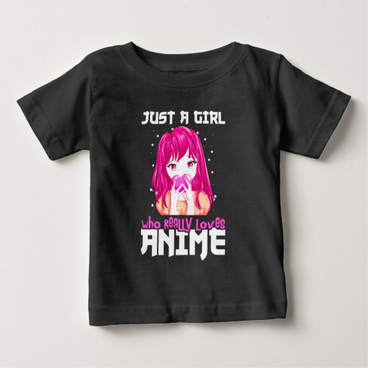 ただのアニメが本当に好きな女の子 ベビーTシャツ (正面)