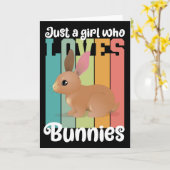 ただのウサギ好きの女の子 イースターバニー 可愛い カード (黄色い花)