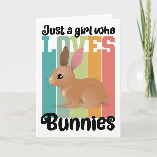 ただのウサギ好きの女の子 イースターバニー 可愛い カード (正面)