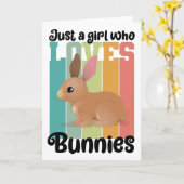 ただのウサギ好きの女の子 イースターバニー 可愛い カード (黄色い花)