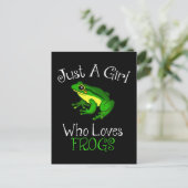 ただのカエル好きな女の子 カエル好きな人への面白いプレゼント ポストカード (スタンド正面)