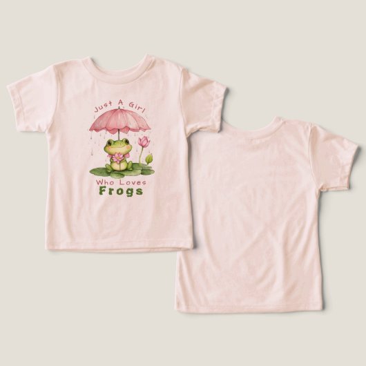 ただのカエル好きな女の子 ピンクのかわいい女の子 (デザイン正面&裏面)