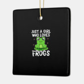 ただのカエル好きの女の子 |かわいいグリーンカエルのプレゼント セラミックオーナメント (左)